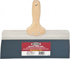Hyde Tools - 12" Wide Flexible Blade Steel Joint Knife - Flexible, Hardwood Handle - Apex Tool & Supply