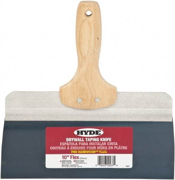 Hyde Tools - 10" Wide Flexible Blade Steel Joint Knife - Flexible, Hardwood Handle - Apex Tool & Supply