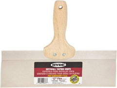Hyde Tools - 12" Wide Flexible Blade Stainless Steel Joint Knife - Flexible, Hardwood Handle - Apex Tool & Supply