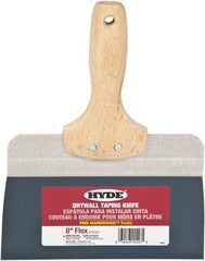 Hyde Tools - 8" Wide Flexible Blade Steel Joint Knife - Flexible, Hardwood Handle - Apex Tool & Supply