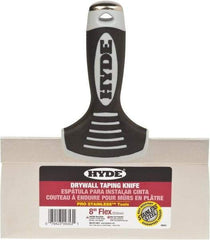 Hyde Tools - 8" Wide Flexible Blade Stainless Steel Joint Knife - Flexible, Plastic Overmold Handle - Apex Tool & Supply
