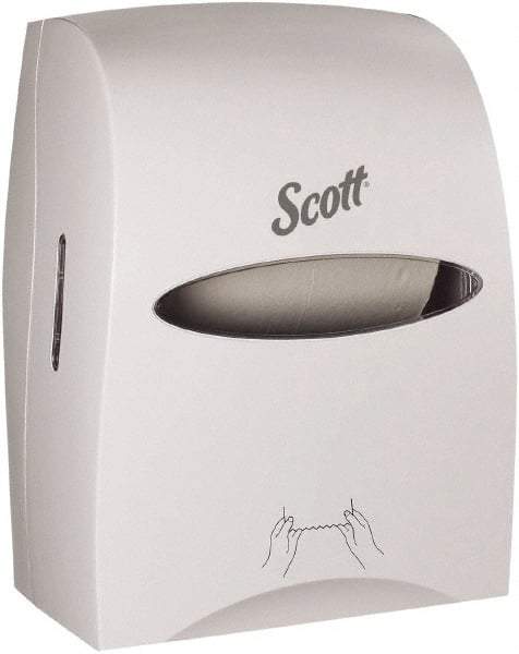 Scott - Hands Free, Plastic Paper Towel Dispenser - 16.13" High x 12.63" Wide x 10.2" Deep, 1 Roll, White - Apex Tool & Supply