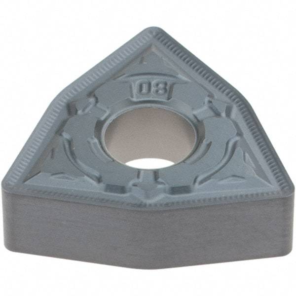 Tungaloy - WNMG432 HRM Grade AH8015 Carbide Turning Insert - AlTiN Finish, 80° Trigon, 1/2" Inscr Circle, 3/16" Thick, 1/32" Corner Radius - Apex Tool & Supply