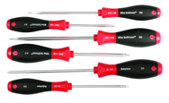 6 Piece - SoftFinish® Cushion Grip Screwdriver Set - #30291 - Includes: Slotted 4.5 - 6.5mm; Phillips #1 - 2 and Square #1 - 2 - Apex Tool & Supply