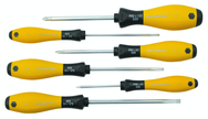 6 Piece - SoftFinish® Cushion Grip Screwdriver Set - #30292 - Includes: Slotted 3.0 - 5.5mm & Phillips #0 - 2 ESD Safe - Apex Tool & Supply