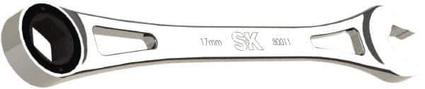SK - 17mm 6 Point Combination Wrench - 11" OAL, Steel, Full Polish Finish - Apex Tool & Supply