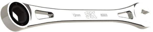 SK - 12mm 6 Point Combination Wrench - 8.56" OAL, Steel, Full Polish Finish - Apex Tool & Supply