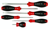 6 Piece - SoftFinish® Cushion Grip Screwdriver Set - #30294 - Includes: Slotted 4.0 - 8.0mm; Stubby 4.0mm; Phillips #1 - 2 - Apex Tool & Supply