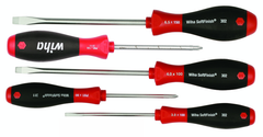 5 Piece - SoftFinish® Cushion Grip Screwdriver Set - #30295 - Includes: Slotted 3.0 - 6.5mm Phillips #1 - 2 - Apex Tool & Supply