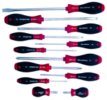 12 Piece - SoftFinish® Cushion Grip Screwdriver Set - #30297 - Includes: Slotted 3.0 - 10.0mm Phillips #0 - 3 - Apex Tool & Supply