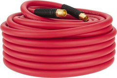 PRO-SOURCE - 1/2" ID x 0.7874" OD 100' Long Multipurpose Air Hose - MNPT x MNPT Ends, 300 Working psi, -40 to 180°F, 1/2" Fitting, Red - Apex Tool & Supply