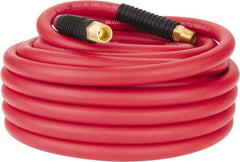PRO-SOURCE - 1/2" ID x 0.7874" OD 50' Long Multipurpose Air Hose - MNPT x MNPT Ends, 300 Working psi, -40 to 180°F, 1/2" Fitting, Red - Apex Tool & Supply