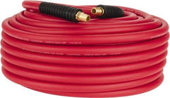 PRO-SOURCE - 3/8" ID x 0.6496" OD 100' Long Multipurpose Air Hose - MNPT x MNPT Ends, 300 Working psi, -40 to 180°F, 1/4" Fitting, Red - Apex Tool & Supply