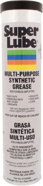 Synco Chemical - 14.1 oz Cartridge Synthetic Lubricant w/PTFE General Purpose Grease - Translucent White, Food Grade, 450°F Max Temp, NLGIG 000, - Apex Tool & Supply