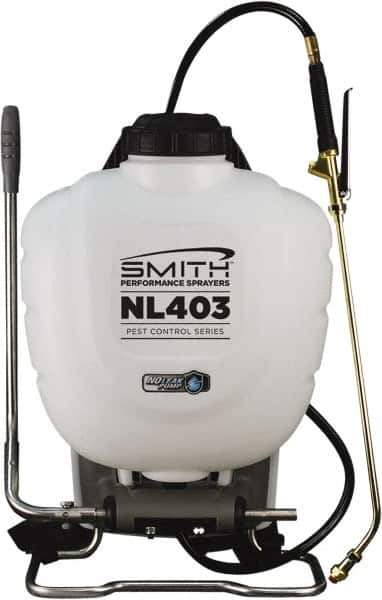 Smith Performance Sprayers - 4 Gal Chemical Safe Garden Backpack Sprayer - Use with Cleaners/Degreasers, Polyethylene Tank, Wide Mouth, Reinforced Hose - Apex Tool & Supply