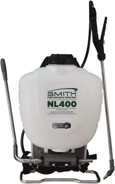 Smith Performance Sprayers - 4 Gal Chemical Safe Garden Backpack Sprayer - Polyethylene Tank, Wide Mouth, Reinforced Hose - Apex Tool & Supply