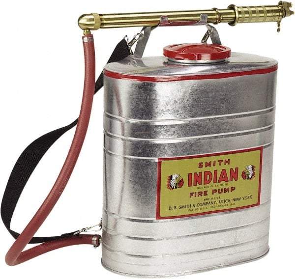 Smith Indian - 5 Gal Chemical Safe Garden Fire Pump - Stainless Steel Tank, Wide Mouth, Reinforced Hose - Apex Tool & Supply