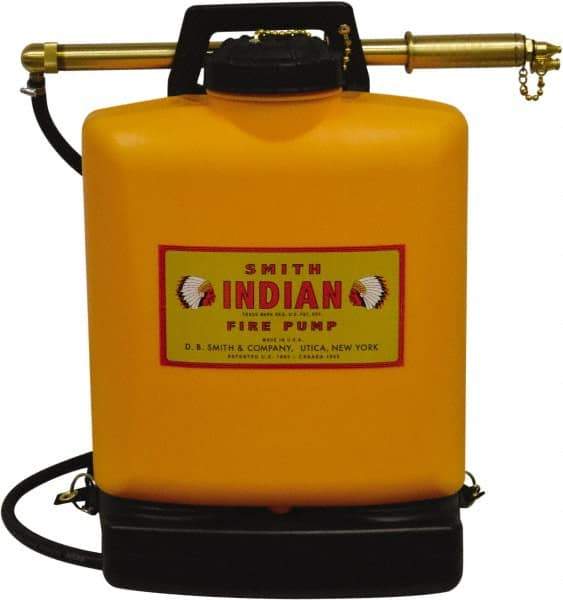 Smith Indian - 5 Gal Chemical Safe Garden Fire Pump - Polyethylene Tank, Wide Mouth, Reinforced Hose - Apex Tool & Supply