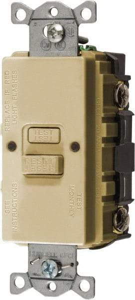 Hubbell Wiring Device-Kellems - 1 Phase, 5-20R NEMA, 125 VAC, 20 Amp, GFCI Receptacle - 2 Pole, Back and Side Wiring, Commercial Grade - Apex Tool & Supply