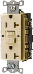 Hubbell Wiring Device-Kellems - 1 Phase, 5-20R NEMA, 125 VAC, 20 Amp, GFCI Receptacle - 2 Pole, Back and Side Wiring, Commercial Grade - Apex Tool & Supply