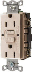 Hubbell Wiring Device-Kellems - 1 Phase, 5-15R NEMA, 125 VAC, 15 Amp, GFCI Receptacle - 2 Pole, Back and Side Wiring, Commercial Grade - Apex Tool & Supply