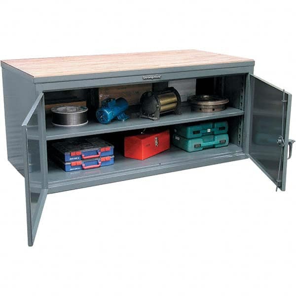 Strong Hold - Stationary Work Benches, Tables Type: Work Bench Top Material: Maple work surface 1-3/4" thick - Apex Tool & Supply