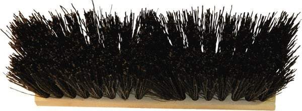 O-Cedar - 16" Rough Surface Synthetic Push Broom - 5-1/4" Bristle Length, Wood Block, Tapered Handle Connection, Handle Sold Separately - Apex Tool & Supply