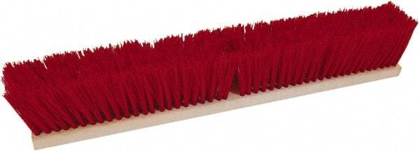 O-Cedar - 18" Rough Surface Polypropylene Push Broom - 3-1/4" Bristle Length, Wood Block, Threaded Handle Connection, Handle Sold Separately - Apex Tool & Supply