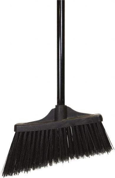 O-Cedar - 10" Wide, Black PET Bristles, 48" Metal Handle, Angled Broom - Flagged - Apex Tool & Supply