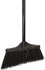 O-Cedar - 10" Wide, Black PET Bristles, 48" Metal Handle, Angled Broom - Flagged - Apex Tool & Supply