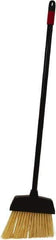O-Cedar - 8-1/2" Wide, Beige PET Bristles, 30" Metal Handle, Angled Broom - 30 Inch Handle Length - Apex Tool & Supply