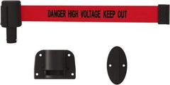 Banner Stakes - 15' Long x 2-1/2" Wide Nylon/Polyester Wall-Mounted Indoor Barrier - Black on Red - Apex Tool & Supply