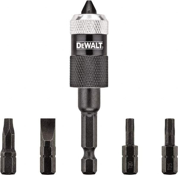 DeWALT - 6 Piece, Screwdriver Bit Set - #2, 1/4" Drive, Slotted, Phillips, Square Point - Apex Tool & Supply