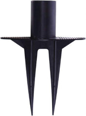 Banner Stakes - 11-5/8" High x 9" Long x 3-3/8" Wide Barrier Stanchion Spike - Nylon/Polyester, Matte Finish, Black, Use with Banner Stakes Plus Stakes - Apex Tool & Supply