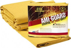 Auburn Mfr - 10' High x 8' Wide x 0.03" Thick Fiberglass Welding Curtain - Yellow, Grommet - Apex Tool & Supply