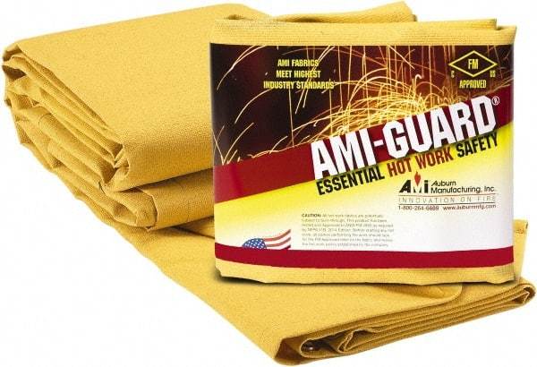 Auburn Mfr - 8' High x 6' Wide x 0.03" Thick Fiberglass Welding Curtain - Yellow, Grommet - Apex Tool & Supply