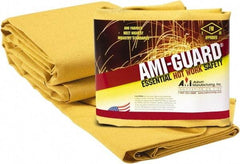 Auburn Mfr - 8' High x 6' Wide x 0.03" Thick Fiberglass Welding Curtain - Yellow, Grommet - Apex Tool & Supply