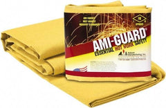 Auburn Mfr - 6' High x 6' Wide x 0.055" Thick Fiberglass Welding Curtain - Yellow, Grommet - Apex Tool & Supply