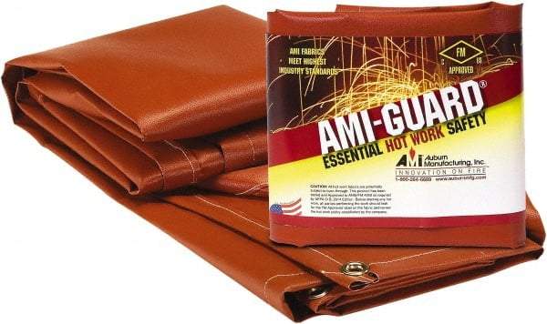 Auburn Mfr - 10' High x 9' Wide x 0.016" Thick Fiberglass Welding Curtain - Red, Grommet - Apex Tool & Supply