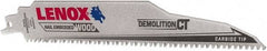 Lenox - 9" Long x 1" Thick, Carbide Reciprocating Saw Blade - Tapered Profile, 6 TPI, Toothed Edge, Tang Shank - Apex Tool & Supply
