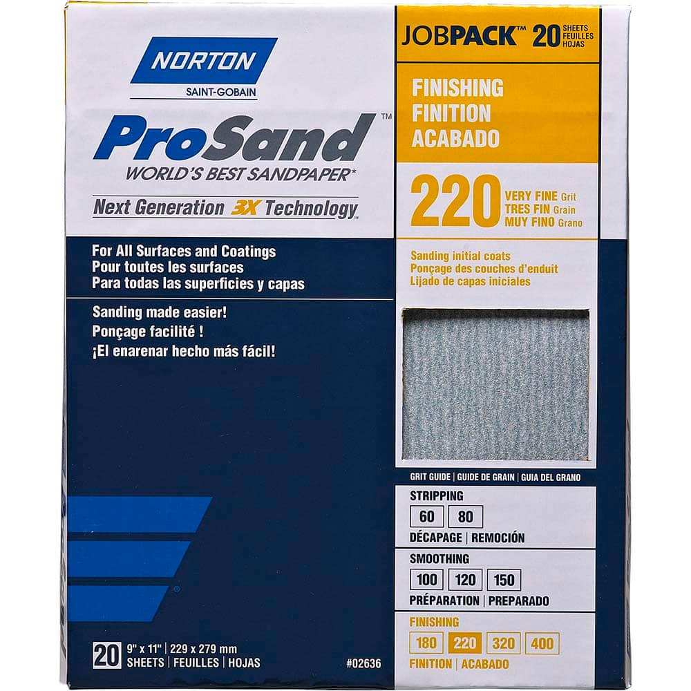 Norton - Sanding Sheets Abrasive Material: Aluminum Oxide Grade: Very Fine - Apex Tool & Supply