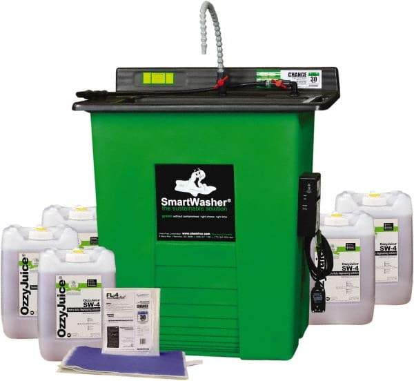 CRC - Free Standing Water-Based Parts Washer - 25 Gal Max Operating Capacity, HDPE Tank, 40" High x 35-1/2" Long x 26-1/2" Wide, 110 Input Volts - Apex Tool & Supply