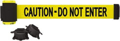 Banner Stakes - 7' Long x 2-1/2" Wide Nylon/Polyester Magnetic Wall Mount Barrier - Black on Yellow - Apex Tool & Supply