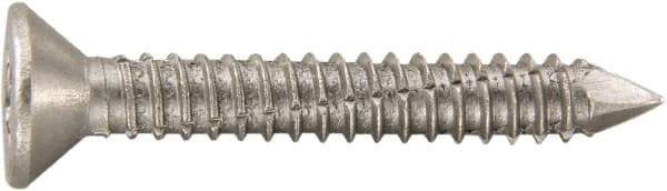Powers Fasteners - 1/4" Diam, 1-1/4" OAL, Phillips Drive, Concrete Screw & Masonry Fastener - Stainless Steel, Passivated Finish, Includes #3 Phillips Bit - Apex Tool & Supply