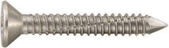 Powers Fasteners - 1/4" Diam, 2-3/4" OAL, Phillips Drive, Concrete Screw & Masonry Fastener - Stainless Steel, Passivated Finish, Includes #3 Phillips Bit - Apex Tool & Supply