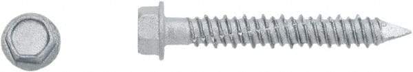 Powers Fasteners - 1/4" Diam, 1-1/4" Length Under Head, Hex Drive, Concrete Screw & Masonry Fastener - Stainless Steel, Perma-Seal Finish, Includes 3/8" Hex Bit - Apex Tool & Supply