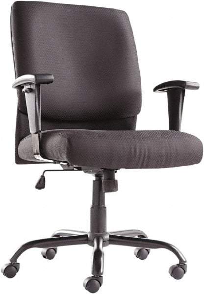 OIF - 43-3/4" High Big & Tall Swivel/Tilt Chair - 28-1/2" Wide x 27-3/8" Deep, Fabric Mesh Seat, Black - Apex Tool & Supply