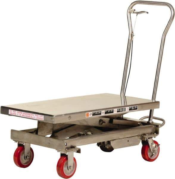 Vestil - 1,000 Lb Capacity Manual Scissor Lift - 17" to 40" Lift Height, 40" Platform Length x 20-1/2" Platform Width - Apex Tool & Supply