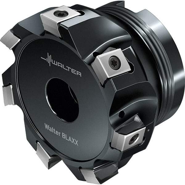 Walter - 9 Inserts, 101.6mm Cut Diam, 38.1mm Arbor Diam, Indexable Square-Shoulder Face Mill - 0° Lead Angle, 50.01mm High, Series F5141-B1-LN13_INCH - Apex Tool & Supply