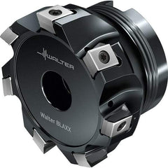 Walter - 9 Inserts, 101.6mm Cut Diam, 38.1mm Arbor Diam, Indexable Square-Shoulder Face Mill - 0° Lead Angle, 50.01mm High, Series F5141-B1-LN13_INCH - Apex Tool & Supply